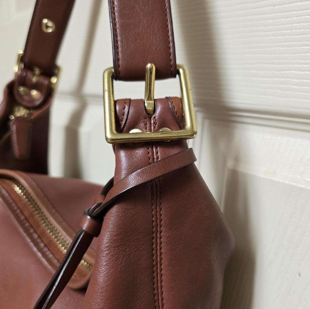 COACH Legacy Duffle Red Leather Shoulder Crossbody Tassel Purse Bag 19889 - Picture 14 of 17